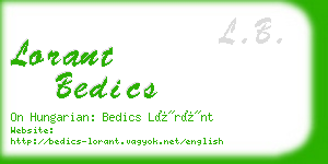 lorant bedics business card